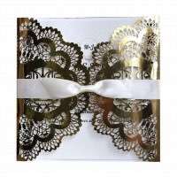 Invitation Card Laser Cut Reflective Paper Wedding Supplies Golden Invitation Wholesale